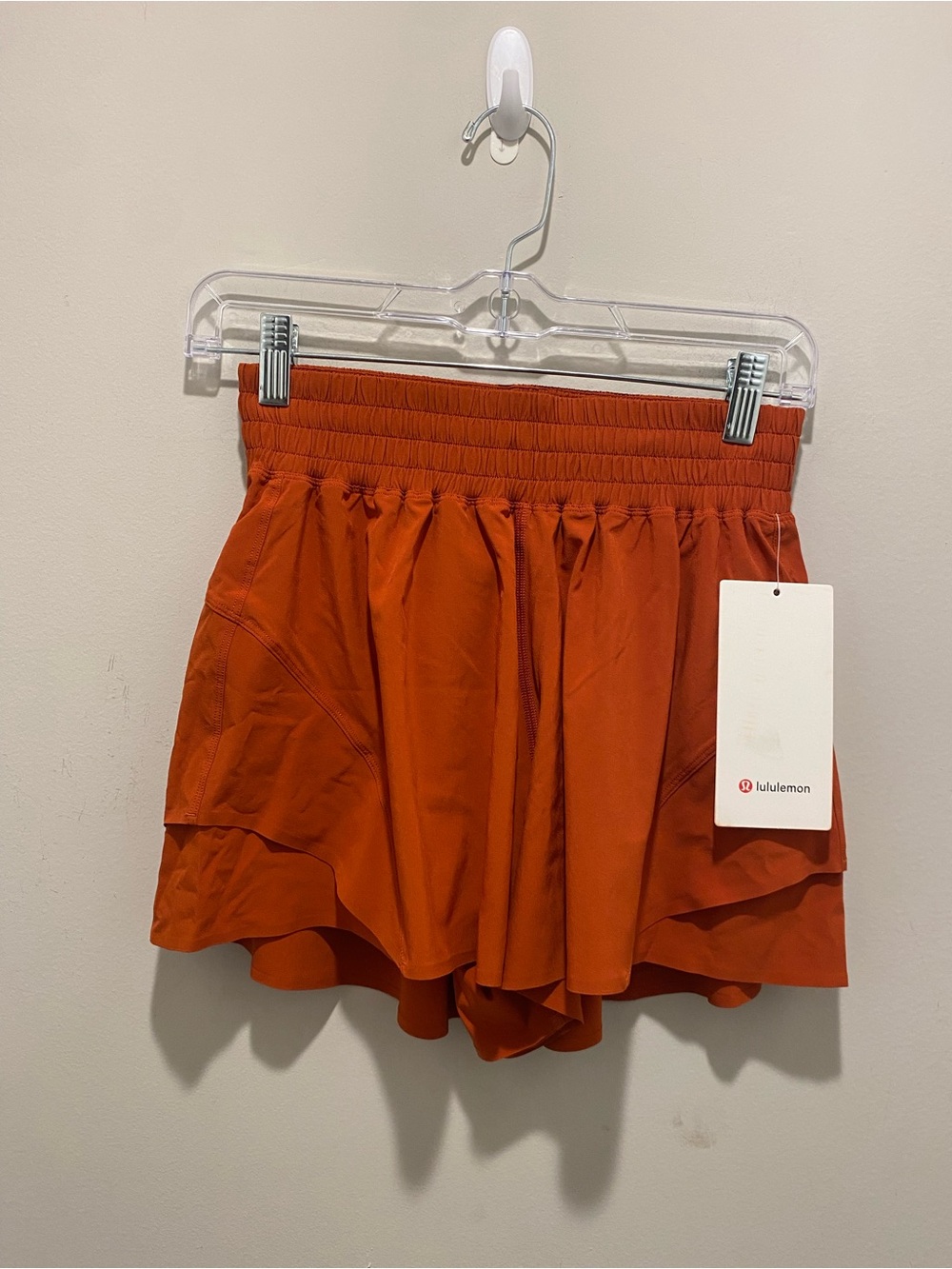 Lululemon Shake It Out High-Rise Run Shorts Rustic Orange Women’s Size XS NWT